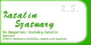 katalin szatmary business card